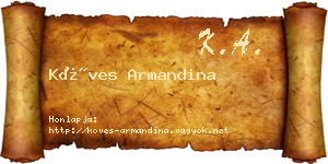 Köves Armandina névjegykártya